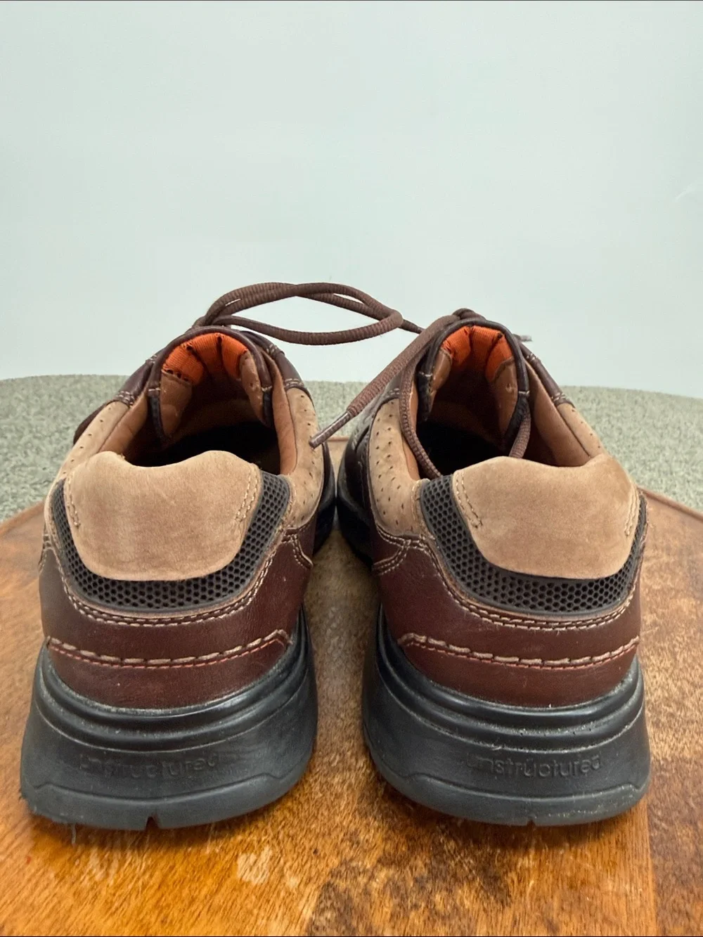 Clarks Unstructured Shoes Mens 8.5 M Un.Bend Casual Oxfords Moc Lace Comfort